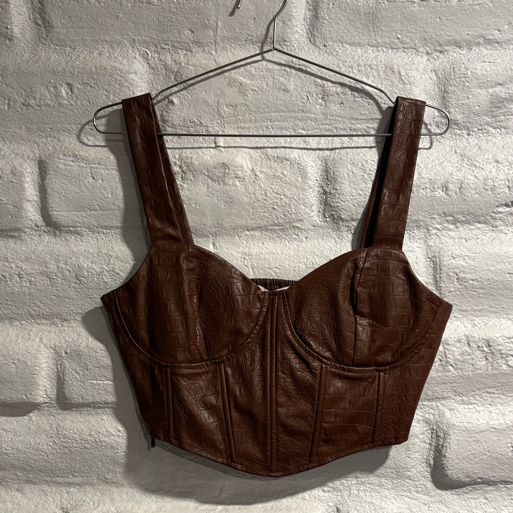 O.L.M Urban Outfitters Faux Leather Corset Top